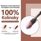 Modelones Acrylic Nail Brush 100  Pure Kolinsky Hair Bristles Oval 8  Red