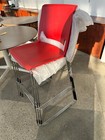 Lot Of 3 Bar Chairs  Stools By Haworth In Red Finish