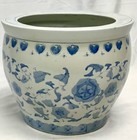 Vintage Chinese Blue And White Porcelain Planter
