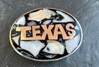 Vintage Alpaca Silver   Abalone Texas Belt Buckle