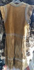 Native American Buckskin Fringed Beaded Dress