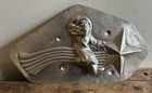 Rare Antique Chocolate Mold     Matfer Pere Noel Christmas Santa On Shooting Star