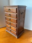 Vintage Alfred Assid 6 Drawer Pine Sewing Chest Brass Pulls Papere Lined C 1950