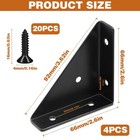 4pcs Corner Bracket Black Angle Bracket Corner Brace Metal Corner Brackets Tr