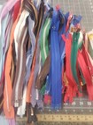 Bulk Lot Of 100 Zippers Assorted Colors Various Sizes Lengths