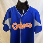 Russell Athletics Team Issued Florida Gators Baseball Button Up Jersey Mens Sz L