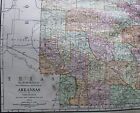 Rand Mcnally Commercial Atlas Map Page Of Arkansas 1913 With Railroad Lines