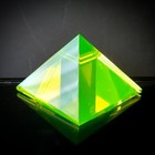 Vaseline Uranium Glass Pyramid Depression Yellow Glass Figurine Art Deco