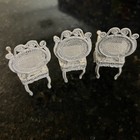 Vintage White Wicker Metal Dollhouse Furniture Arm Chairs  set Of 3 