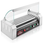 Commercial Electric 12 Hot Dog 5 Roller Grill Cooker Machine With Cover