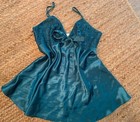 Vintage Inner Most Nightgown Panty Satin Set Medium Emerald Green