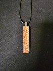 Brand New Handmade Snake Shed Skin Jewelry Orange Necklace Rectangle Black Cord