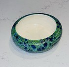 Vintage Mid-century Ceramic Bowl Or Planter Pot  Blue And Green Drip Glaze 7 5   