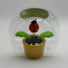 Solar Powered Dancing Bugs Toy Ladybug In Yellow Pot Sunlight Bobble Head  new 