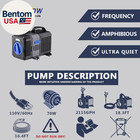 Flow Adjustable Frequency Electric Inline Garden Submersible Pond Filter Pump Fo