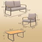 Outsunny 4 Piece Patio Furniture Set  Outdoor Sofa Set  Brown