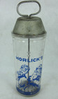 Horlick s Racine Wisconsin Malted Milk Mixer Glass Acl Blue Paint Characters Fun