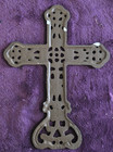 Vintage Cast Iron Filigree Wall Cross Gothic Style 9    Decorative Religious