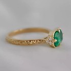 Vintage Labcreated Green Diamond Artdeco Antique Engagement 14k Gold Finish Ring