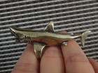 Vintage Style Solid Brass Pure Copper Mini Shark Sea Animal Statue Sculpture