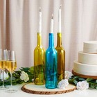 Juvale Wine Bottles - Decorative Colored Glass Bottles - Flower Vases  