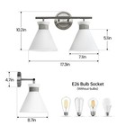 Woshitu Bathroom Vanity Light Fixtures - Brushed Nickel Bathroom Lighting Fix   