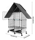 49  Bird Cage W  Stand Rolling 2 Tier Parakeet Finch Lovebird Cage Black