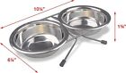 Pet Feeders Double Bowl Dog Cat Food Water Dish Stainless Steel Raised Elevated
