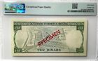 Bahrain  specimen  10 Dinars 1964  1978  Pick  6cs1  Pmg 67 Unc  epq 