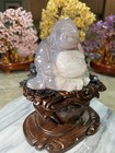 Agate Quartz Buddha Carving With Custom Sandalwood Stand