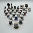 Vintage Souvenir Thimble Collection Lot Of 30  Us States Cities Landmarks Metal