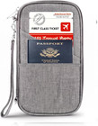 Rfid Blocking Family Passport Holder Travel Document Organizer Wallet Bag Gray