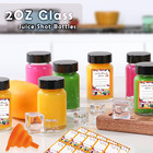 6-pack 2oz Glass Juice Bottles With Caps     Wide Mouth Reusable Wellness Shot Jar
