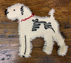 Vintage Wool Wire Fox Terrier Poodle Skirt Applique Patch Asta Dog Jack Russell
