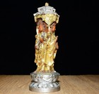 Chinese Figurine Carving Medicine Buddha Statue Wooden Carved Oriental