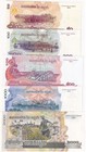 Cambodia Set 5 Pcs 50 100 500 1000 2000 Riels Mix Year P 52 53 54 55 58 59 Unc
