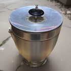 Kromex 1950-60s Mid-century Aluminum Lidded Atomic Ice Bucket  10    Usa Barware