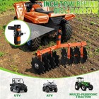 Heavy-duty 32  Cut Width Disc Plow Harrow With 2  Receiver For Atvs utvs Orange