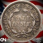 1858 Seated Liberty Half Dime A8406