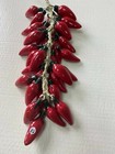 Ceramic Jalapeno Chili Pepper Ristra   Mexico   Hanging Decor   Bright Red 
