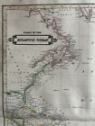 1831 Atlantic Ocean Daniel Lizars Large Hand Coloured Original Antique Map