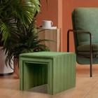 Green 18 5 d X 18 5 w X 16 5 h Modern Channel Tufted Velvet Storage Ottoman