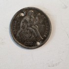 Love Token 1884 Seated Liberty Dime Initials Caa