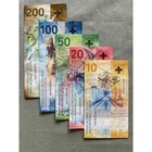 Set Swiss 10 20 50 100 200 Francs Circulated Banknote Franc Bill Switzerland Chf
