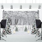 Christmas Photography Backdrop 10x8ft Snowscape Pine Forest Winter