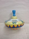 Vintage 1950s Ohio Art  3048177 Tin Spinning Top With Wooden Handle Kids Toy