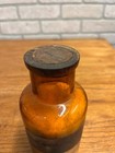 Antique 1900s Merck Apothecary Pharmacy Medicine Amber Glass Bottle W  Label