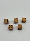 5 Vintage Butterscotch Bakelite Dice Square Black Dots 1 2    Game