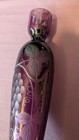 14  Pairpoint Amethyst Vintage Blown Glass Candlesticks engraved Grapes   Leaves