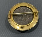 Antique Victorian Mourning Brooch Pin Locket Braided Hair Ornate Gold Tone